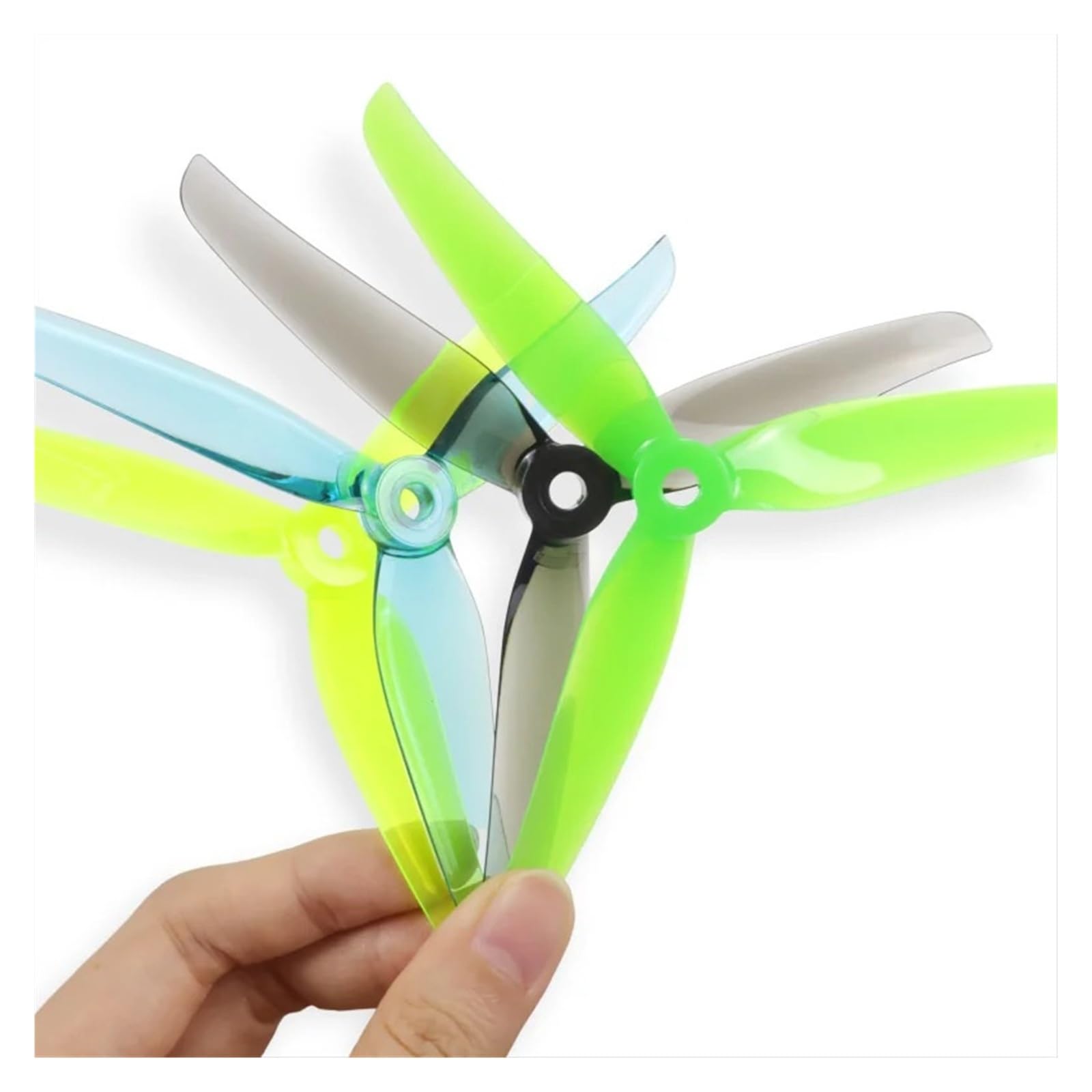 4 pary Nazgul 5140 5 cali 3-łopatkowe śmigło 5 mm otwór montażowy Tri-Blade Prop Replacement for 5" FPV Racing Freestyle Drone 2807 2207 (2 pary) F5 Yellow-)