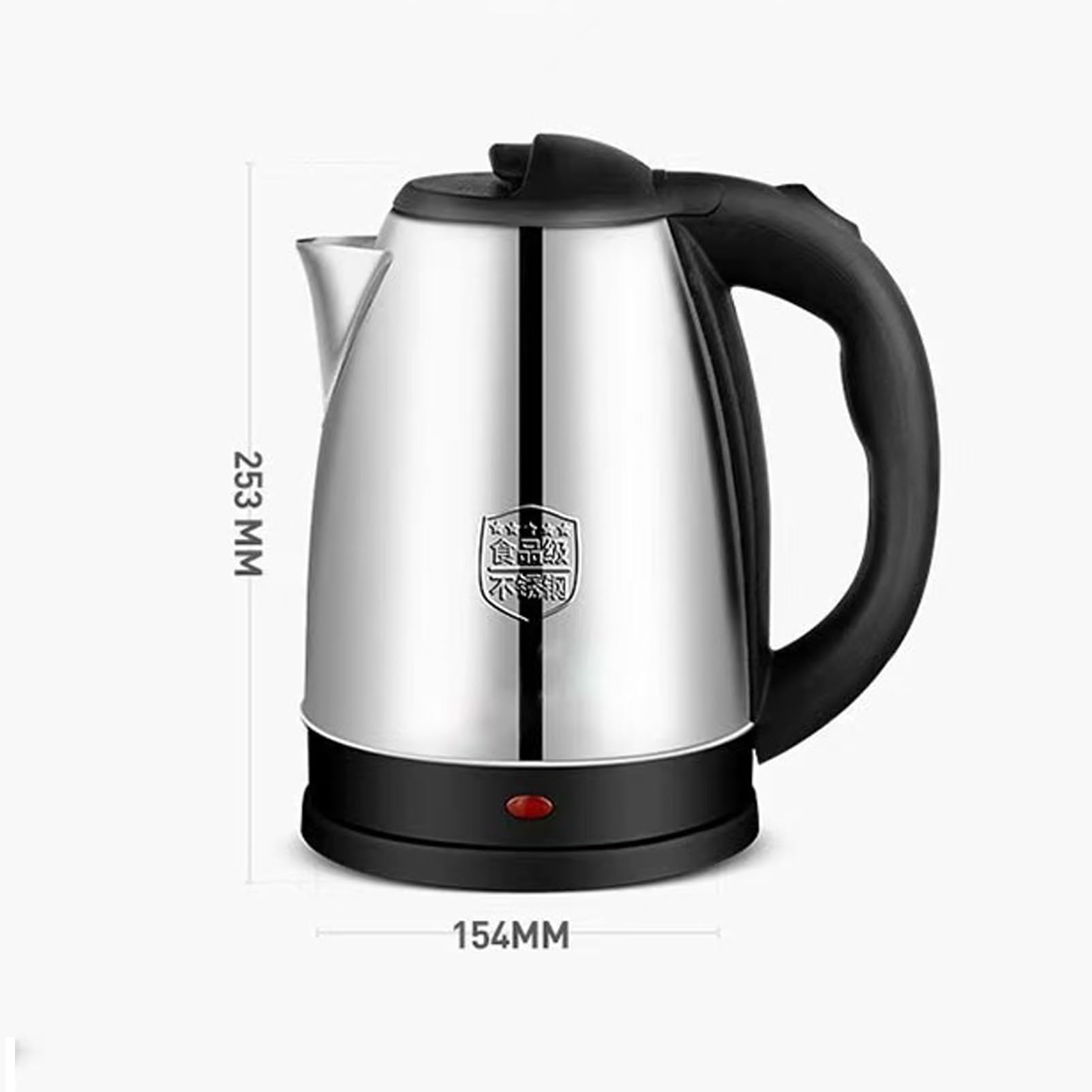 Hervidor eléctrico de 2 l, acero inoxidable 304, ebullición rápida, 1500 W, apagado automático, color plateado, 2 l