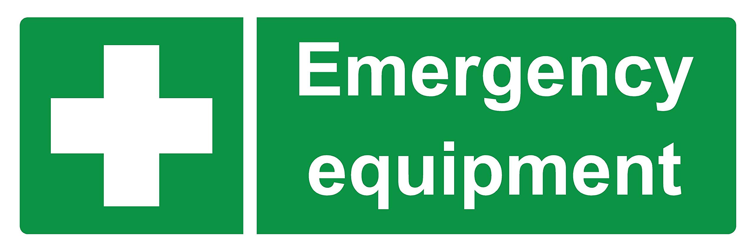 Emergency equipment Safety sign - 1.2mm Rigid plastic 300mm x 100mm