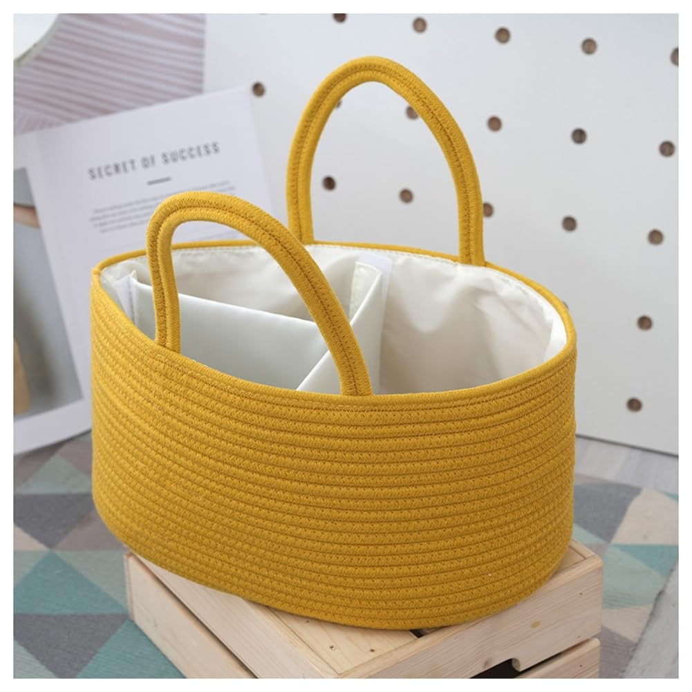 Baby Windel Caddy Organizer Baumwollseil Gewebte Aufbewahrungskorb Baby-Wickeltasche Wickeltisch-Organizer Multifunktionale Aufbewahrungsbox für Windeln Babyutensilien Geschenk 1#