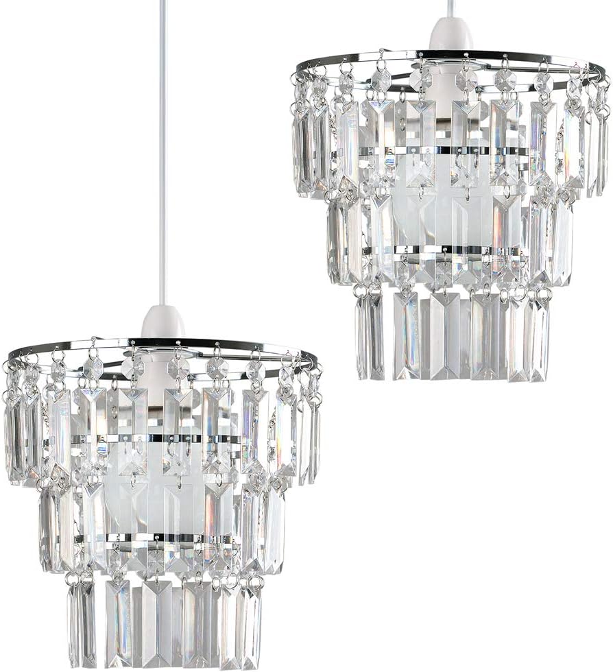 Innoteck Acrylic Moda Sparkly Ceiling Pendant Light Shade, Steel Amazon.co.uk Lighting