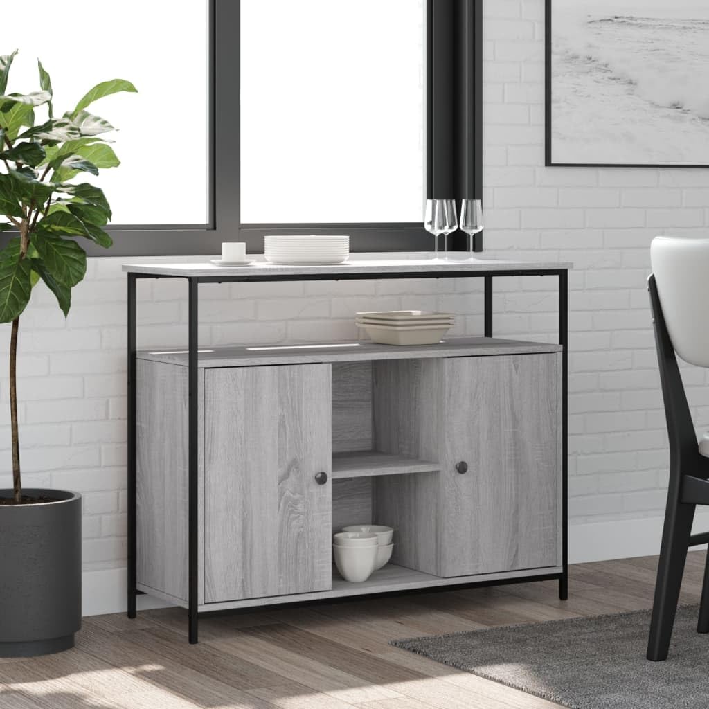 vidaXL Buffet, Meuble de Rangement avec Porte, Armoire latérale, Organisateur de Salon Maison Intérieur Sonoma Gris Bois d'Ingénierie