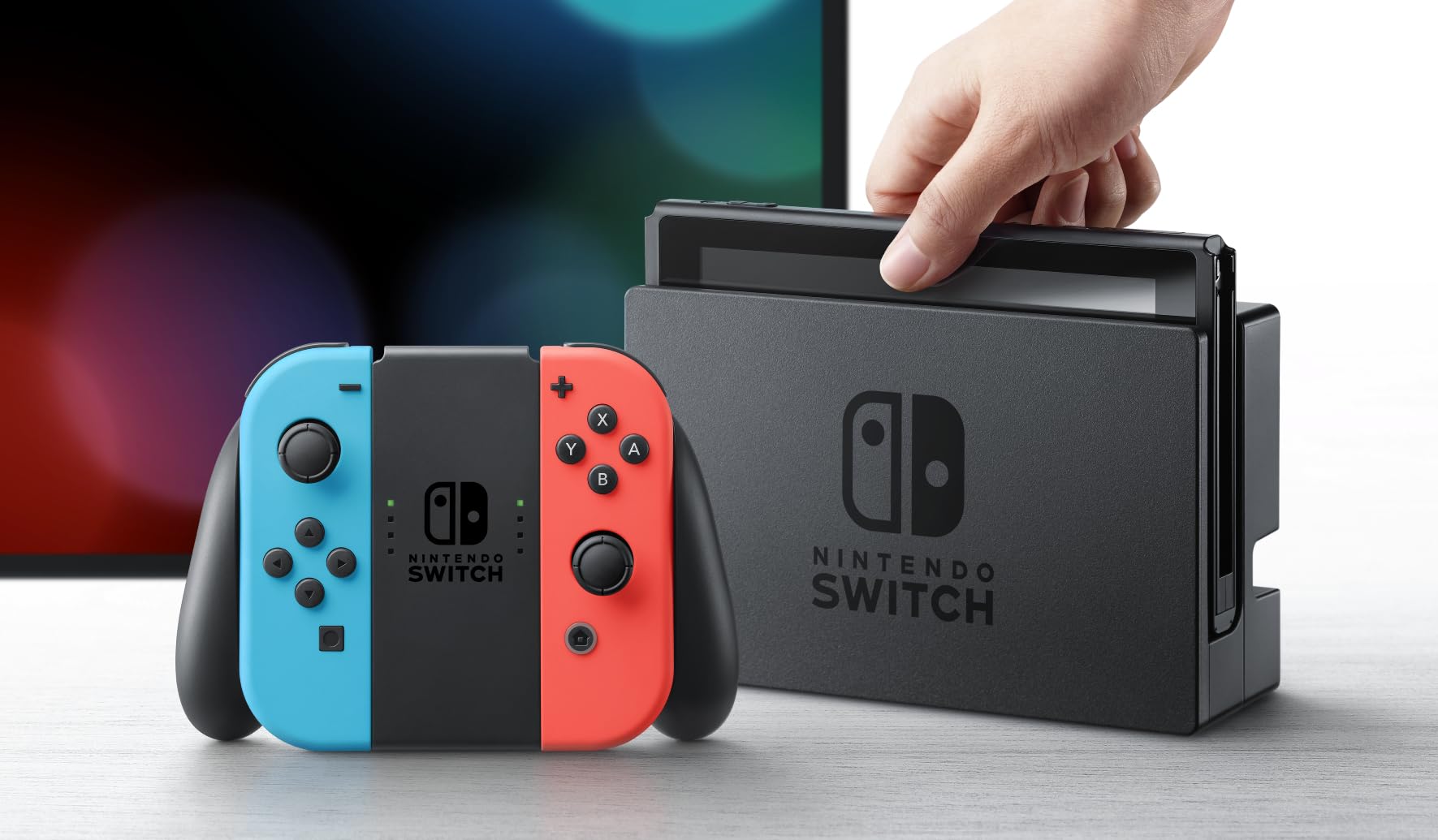 Nintendo Switch Konsole Neon-Rot/Neon-Blau mit Switch Sports + 12 Monate NSO