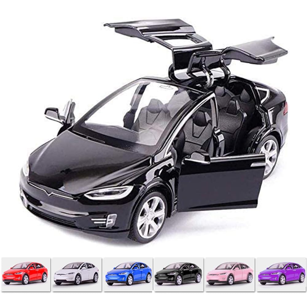 1:32 Scale Car Model X Alloy Diecast Pull Back Electronic Toys with Lights and Music, Mini Vehicles Toys for Kids Gift