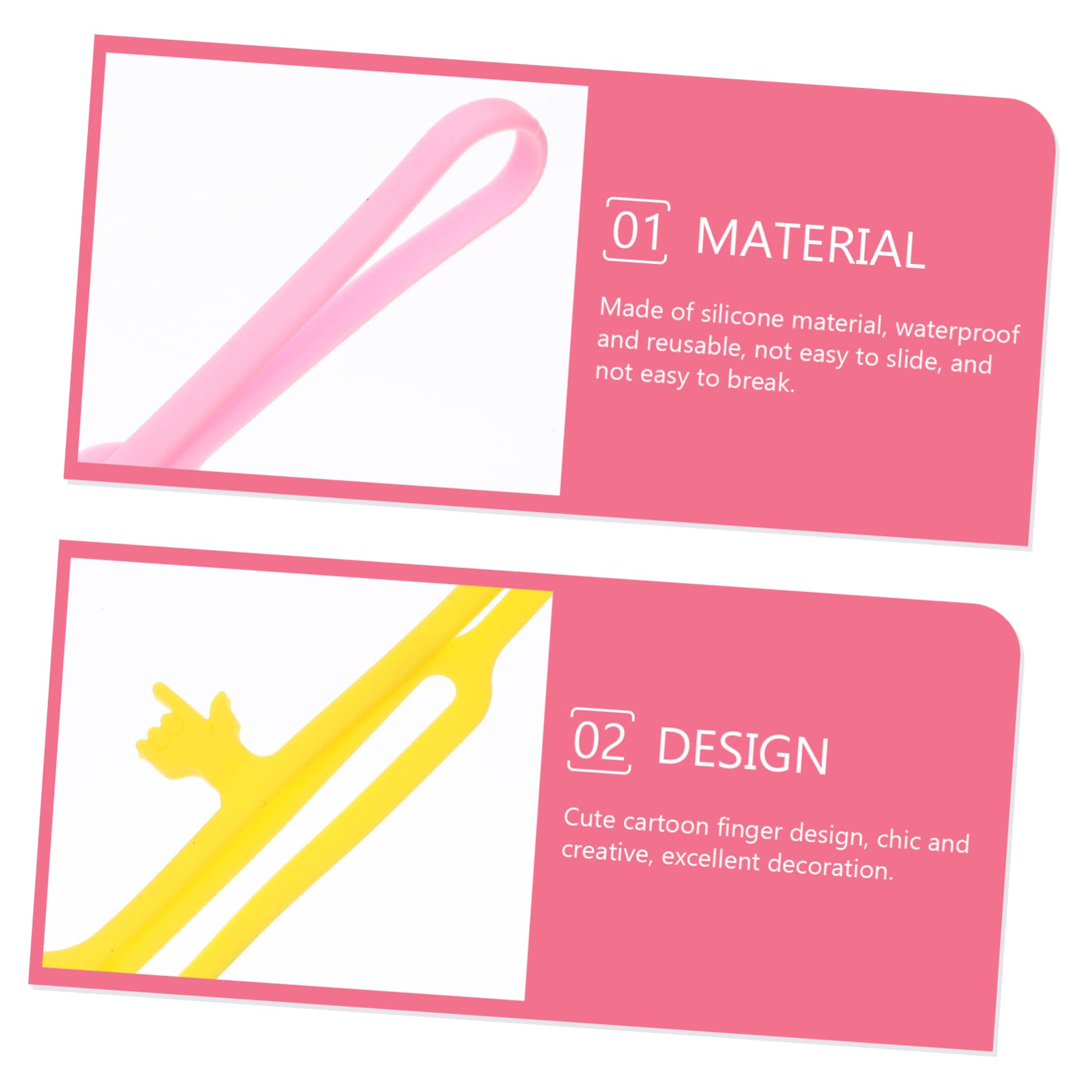 HOMSFOU Papelería Para Marcadores Clips De Página Marcadores Herramienta Para Marcar Libros Marcador De Silicona De Página Marcador De Bricolaje Gel De Sílice Vistoso 6 Piezas X 4