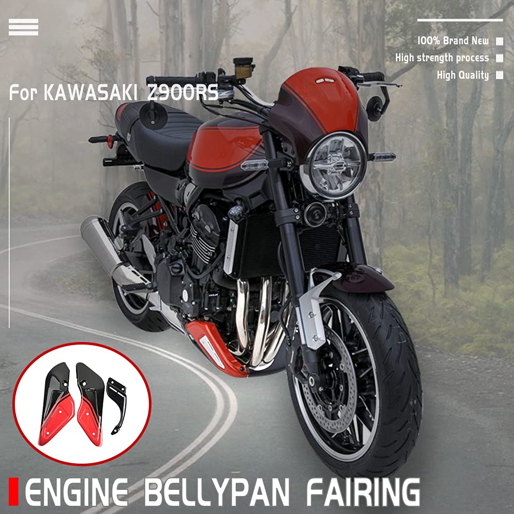 Panneau De Carénage Inférieur Pour Kawasaki Z900RS (2018-2024) | Protection Moteur Et Style Agressif | En ABS, Couleur Rouge/noir/vert/carbone - 11