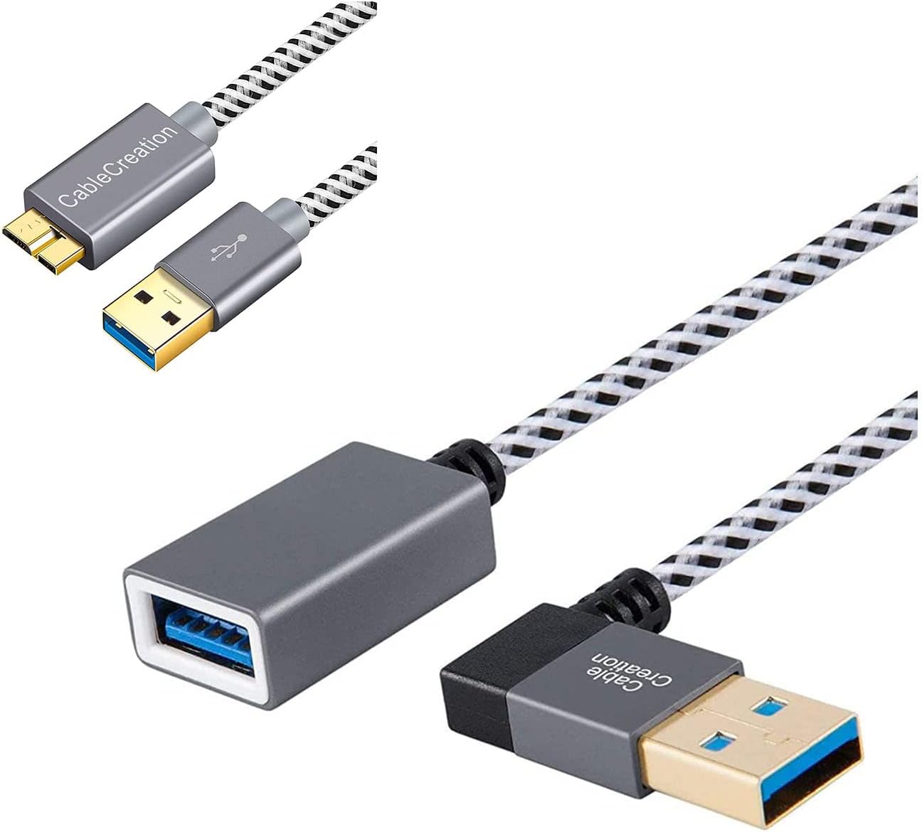 USB3.0 Extension cable 1FT Bundle with USB3.0 hard drive cable 1FT
