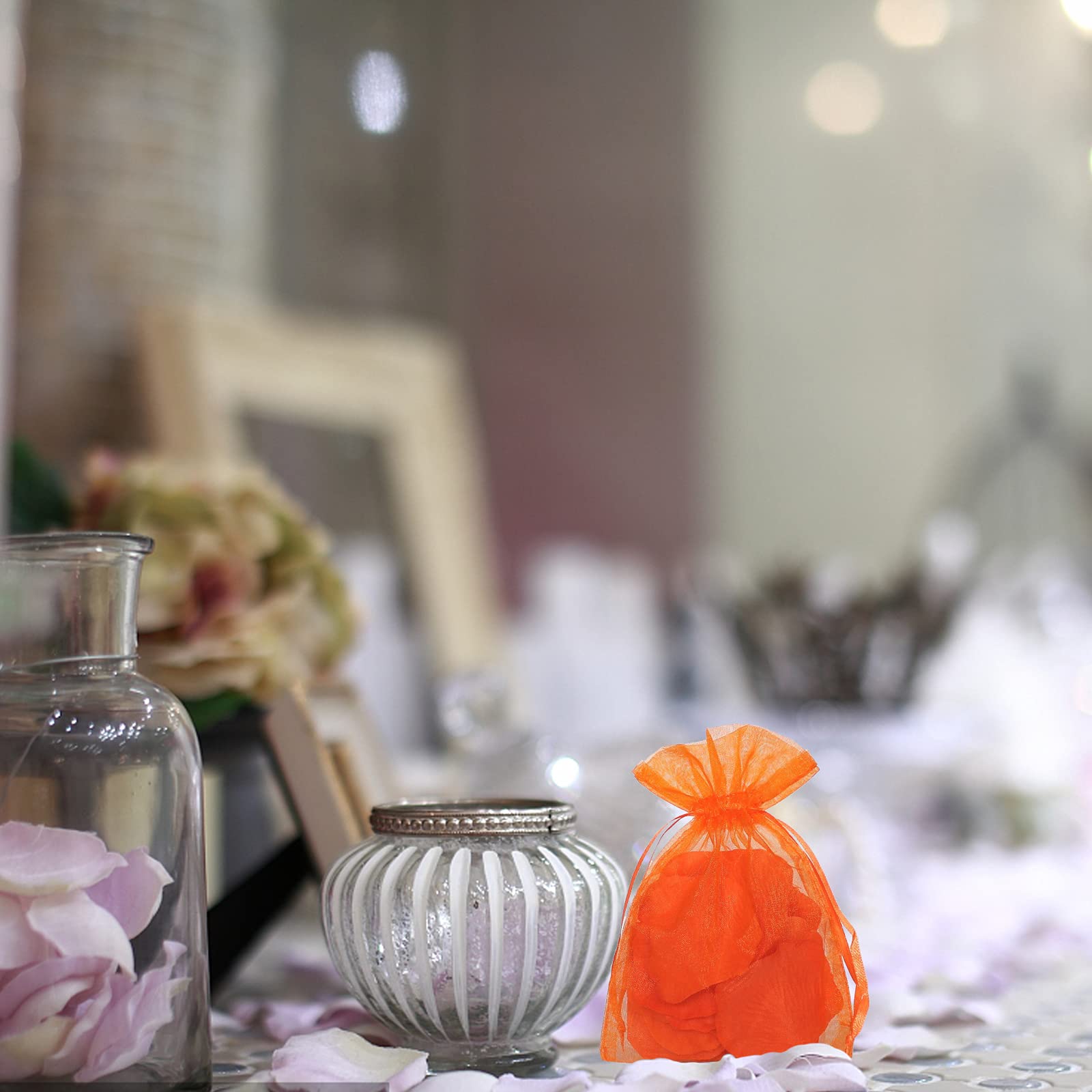 Joycraft Organza-Beutel Mit Kordelzug – Graue Durchsichtige Geschenktaschen Für Schmuck, Süßigkeiten & Mehr