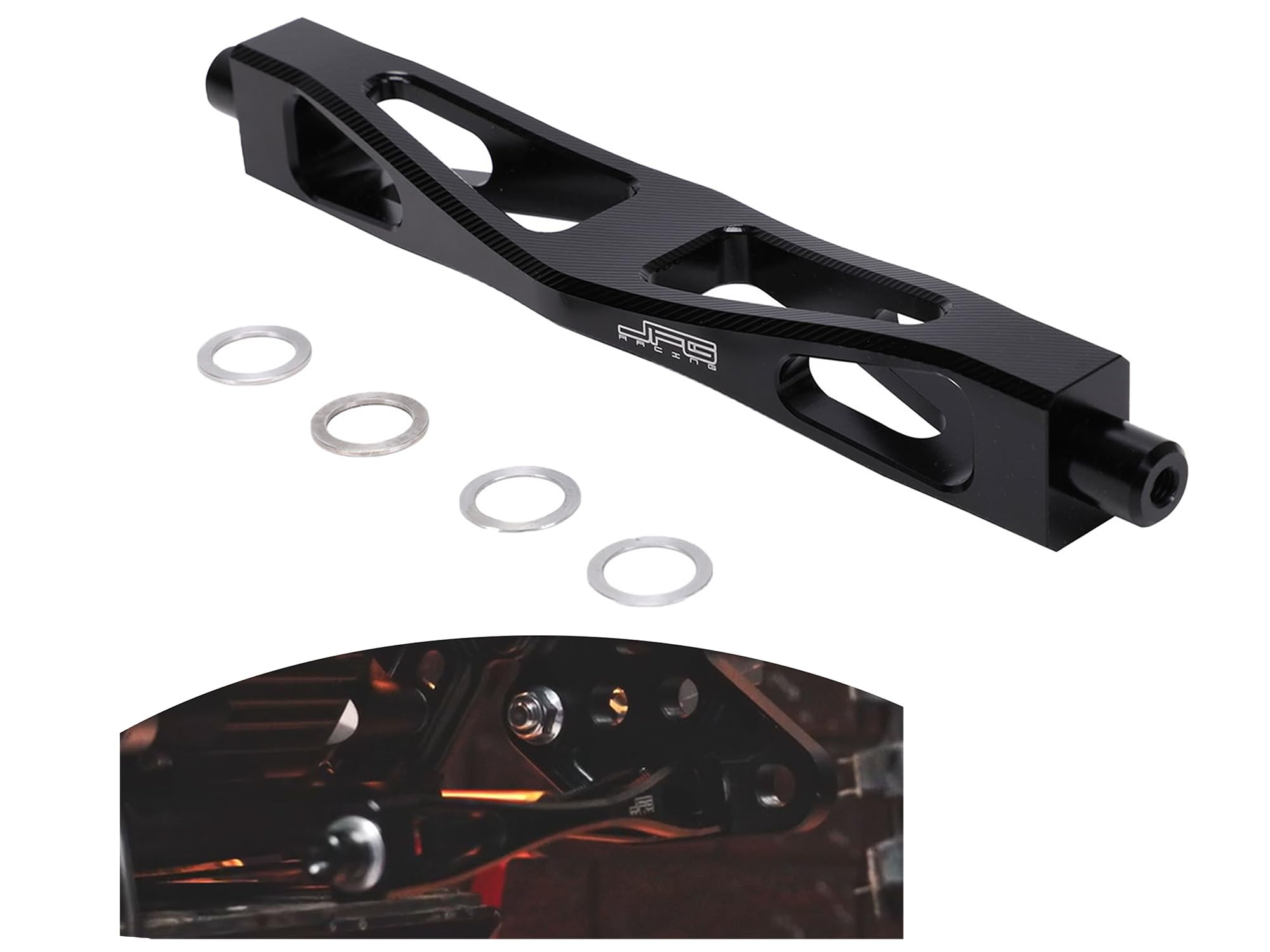 JFG RACING Pegs Support Brace for Surron Light Bee,Bridge Design CNC 7075 Aluminum Peg Brackets for Dirt Bike Sur Ron Light Bee X and S/X160/X260-Black
