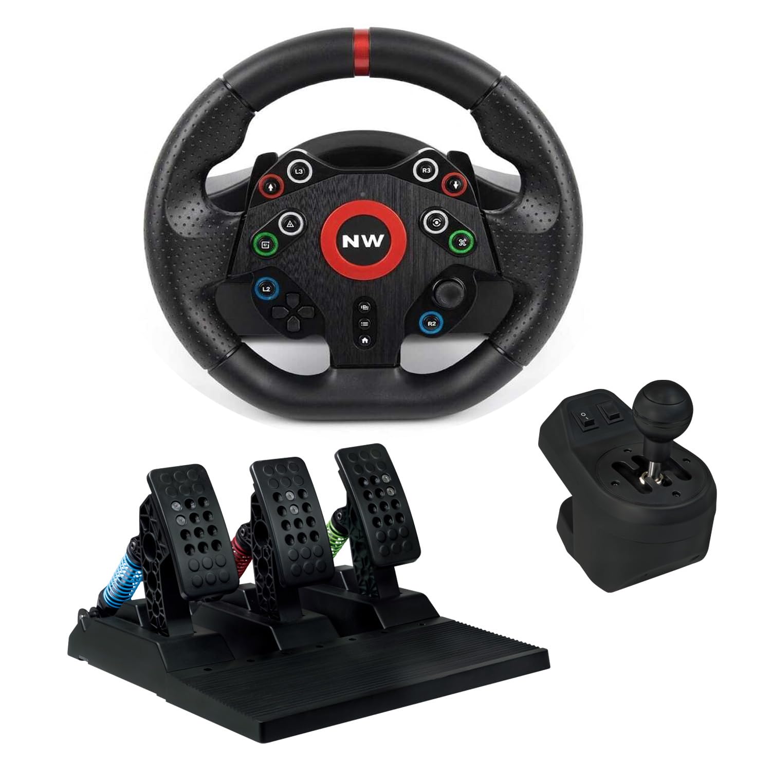 New World V23 Pro Grand Chelem Gaming Steering Wheel with H-Pattern Gear Shifter & 3-Pedal Set, 270° Racing Wheel for PC, PS4, Nintendo Switch, Xbox One & Xbox Series X|S, Zero Dead Zone Driving Simulator-picture-45
