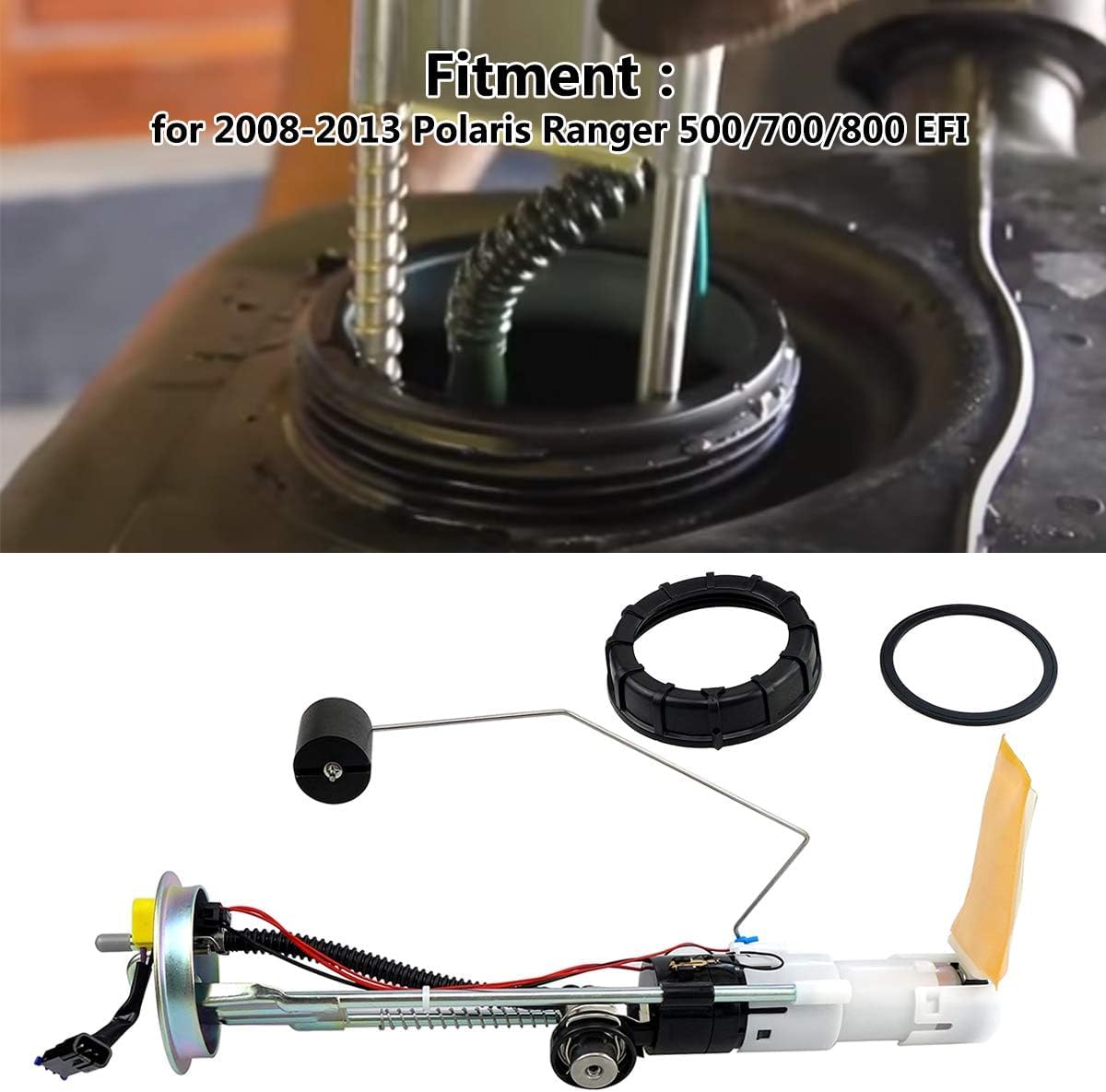 Fuel Pump Assembly 2204306 for Polaris Ranger 700 4X4 EFI XP Crew 2008-2009, Ranger 800/800 Crew 2010, Ranger 500 4X4 EFI Crew Midsize 2009-2013 Replace 47-1009 2520817, with Fuel Level Sending Unit