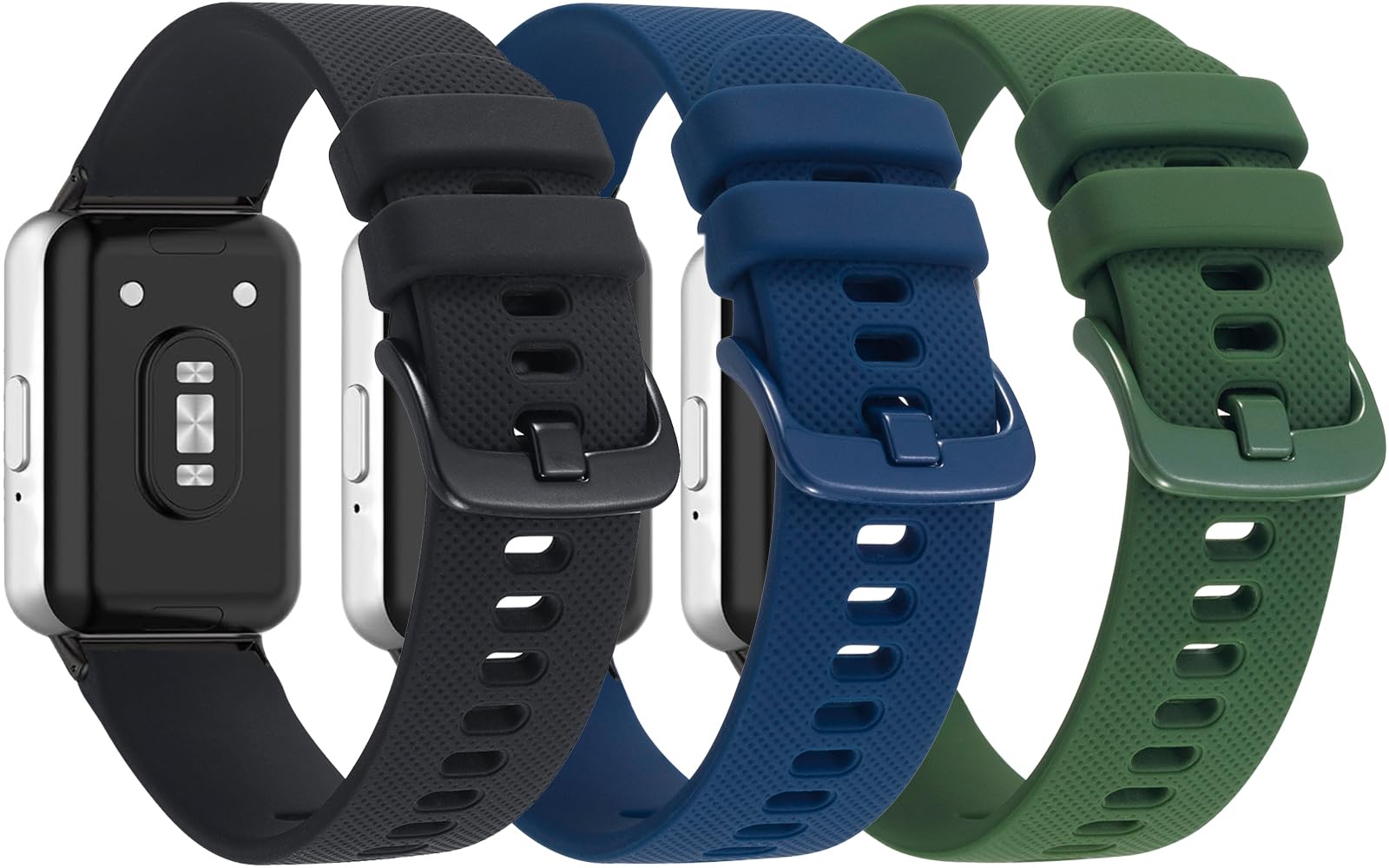 Nigaee 3 Pack Lace Silicone Bands Compatible with Samsung Galaxy Fit 3,Adjustable Breathable Replacement Straps Soft Wristbands for Women Men