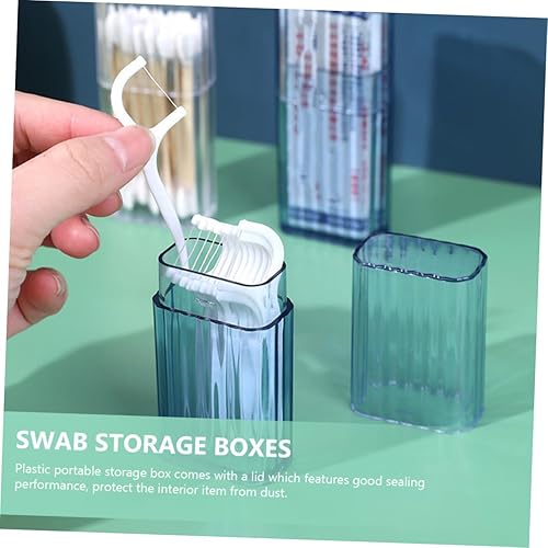 Miniatura 8 de Organizador de hisopos de algodón portátil transparente, caja de almacenamiento de viaje pequeña para almohadillas de algodón, herramientas de