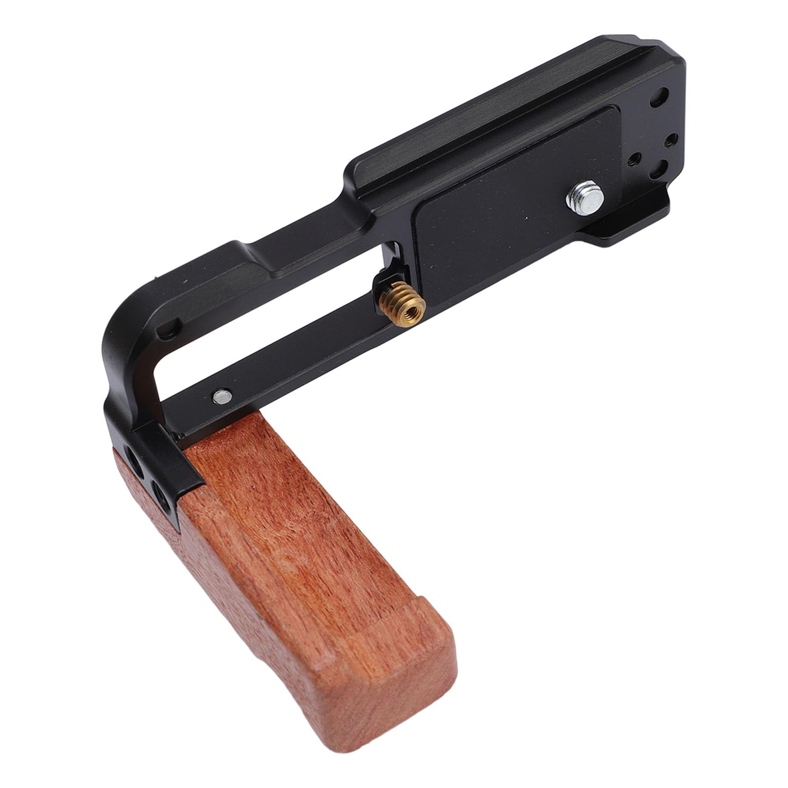 Cocoarm Impugnatura a L per Fotocamera con Base Arca e Manico in Legno, | Costruzione in Lega di Alluminio, Manico in Legno Massello, Fori Filettati da 1/4 Pollice, Accesso Completo a Batteria e