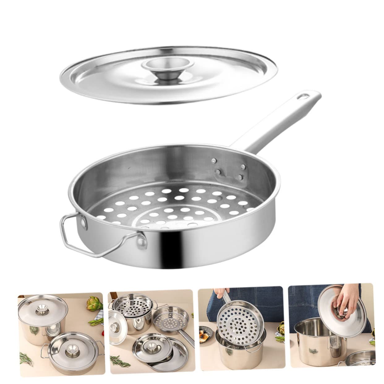 Lot De 2 Passoires Cuisine Avec Poignées - Acier Inoxydable 22cm Et 19cm - Égouttoir Pâtes Légumes Fruits Riz - Passe Au Lave-Vaisselle