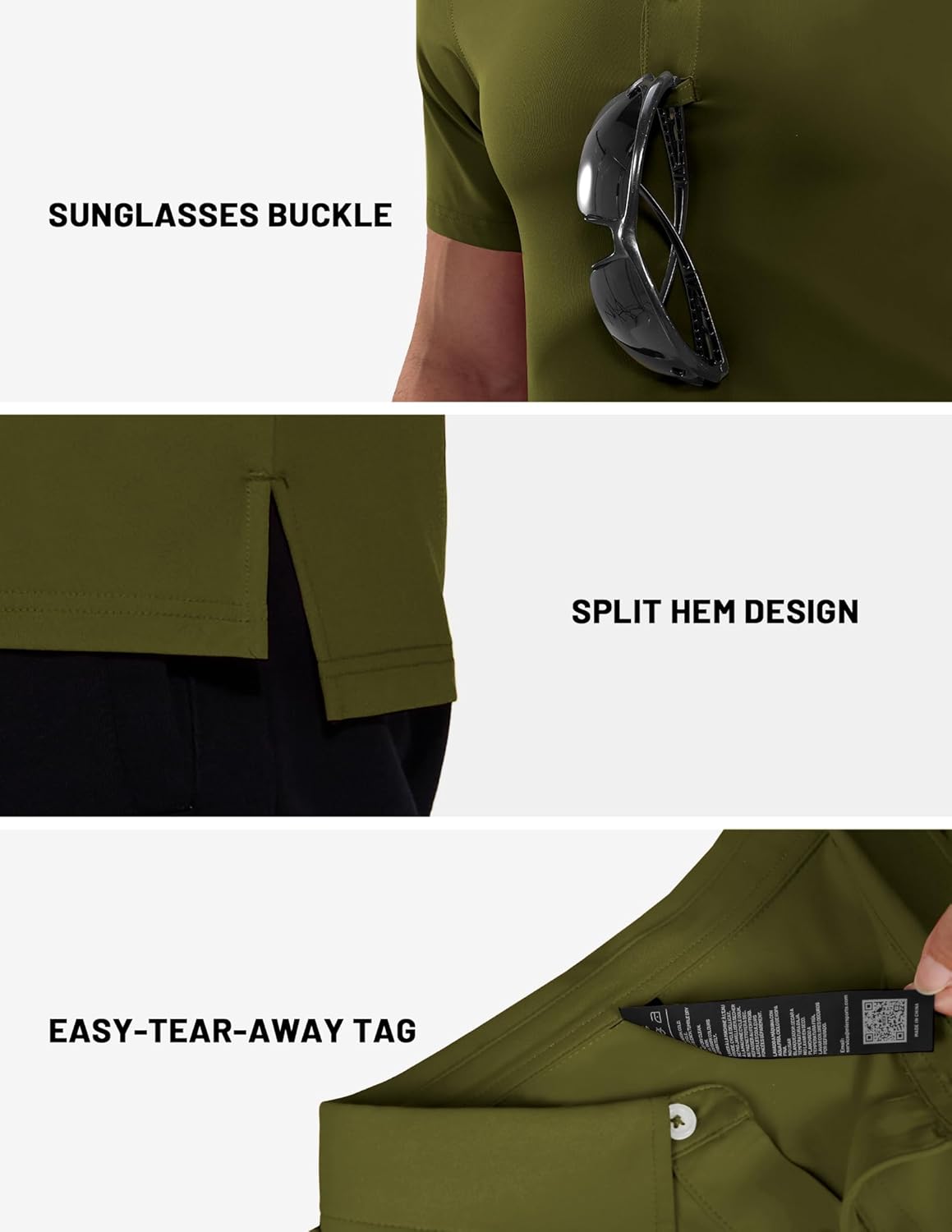 MIER Polo Shirts for Men Short Sleeve Dry Fit Performance Golf Tennis Active Collared Shirts, UPF 50+ Sun Protection