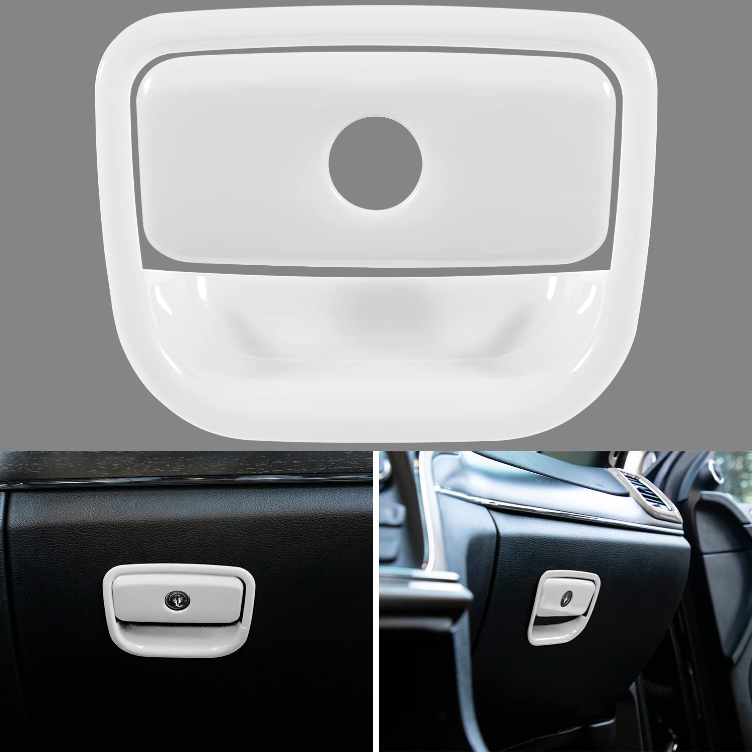 Photo 1 of LAIKOU ABS Center Console Passenger Storage Box Grab Handle Trim Interior Accessories fits for 2011-2021 Jeep Grand Cherokee, ABS 2PCS (White)