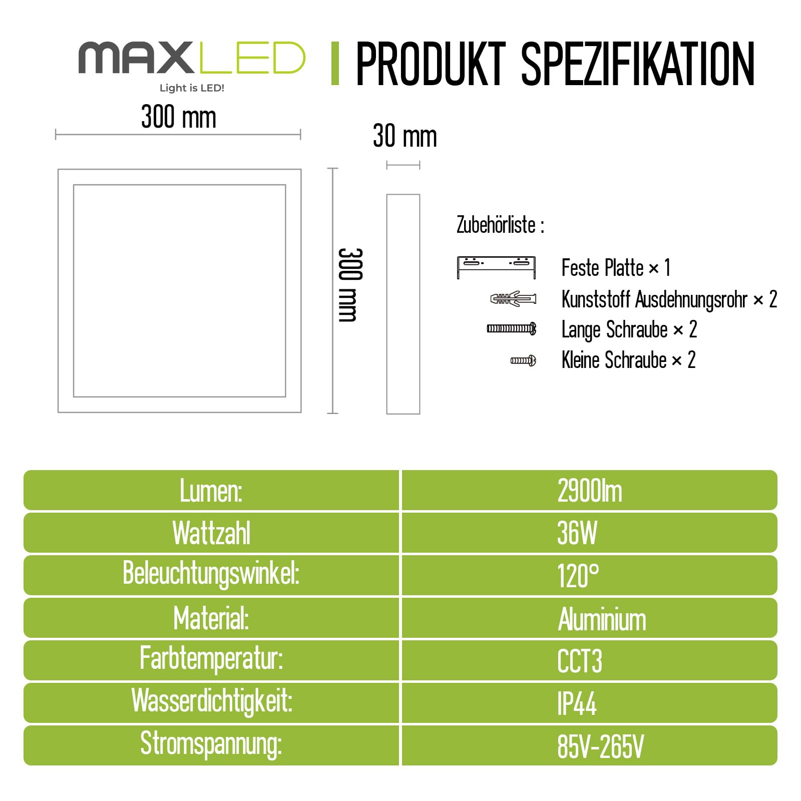 Lampa Sufitowa LED 36W Nowoczesna Ultracienki Płaska Lampy Panel Przedpokój 2900Lm 400mmx400mm 3000K-6500K Aluminium IP44 Wodoodporna LED Lampa Łazienkowa Kuchenna Niestemowane