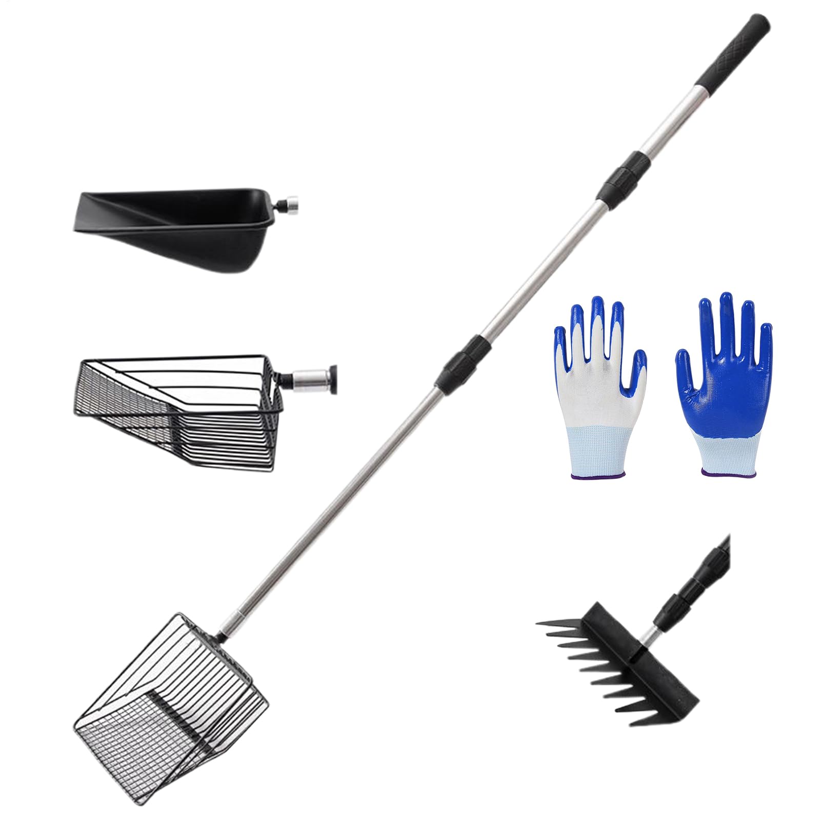 Ramassoir à Déjections pour Poulailler Multifonction, Ergonomique, 4 Têtes