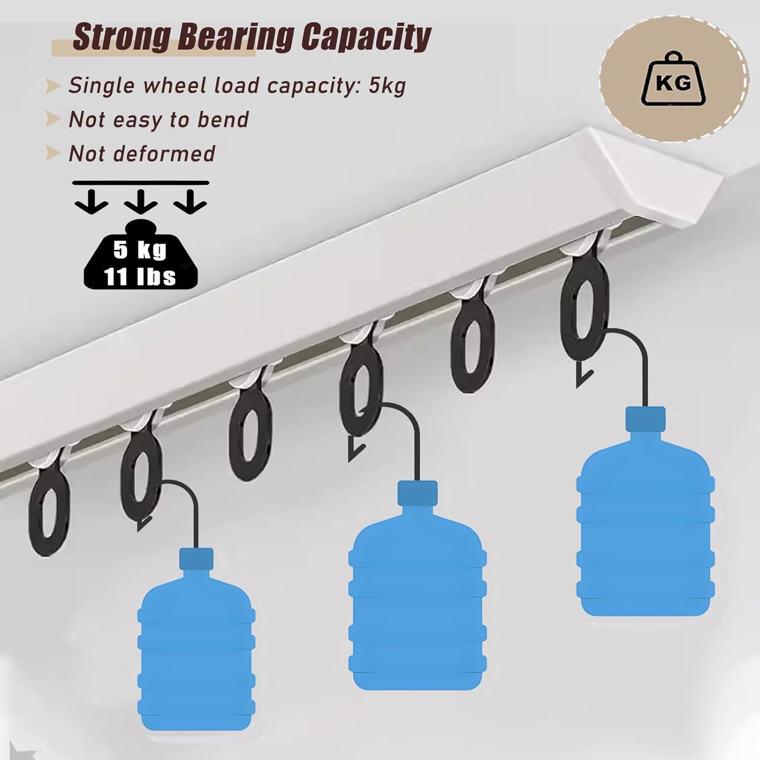 Curtain Pole Brackets For Inside Windows, Ultra Thin Curtain Track Set For Bay Window/Dressing Room/Office, Shower Curtain Pole Tension Rod (Color : Black, Size : 12.5ft/381cm) (Black 19.5ft/594.3cm