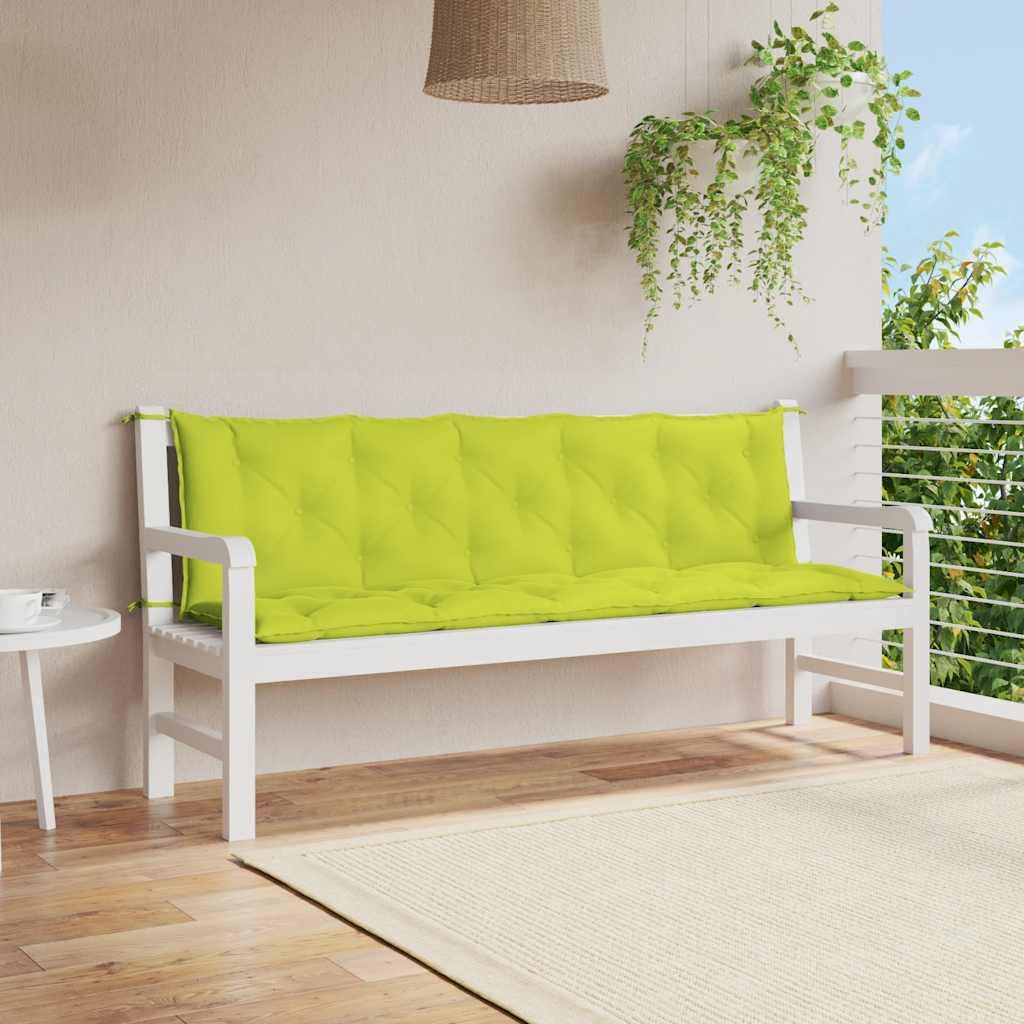 Gartenbank-Auflage Hellgrün 180x(50+50) x7 cm - Komfortable Bankauflage aus Oxford-Gewebe mit Rückenlehne, Sitzkissen für Gartenbank, Gartenmöbel und Terrasse