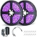 Led Black Light Strip Lights Kit, 50FT/15M Non-Waterproof 12V 19W 900LEDs 395nm-405nm Black Light Fixtures for Indoor Decoration, Bedroom, Parties, Wedding, Halloween,Stage Lighting