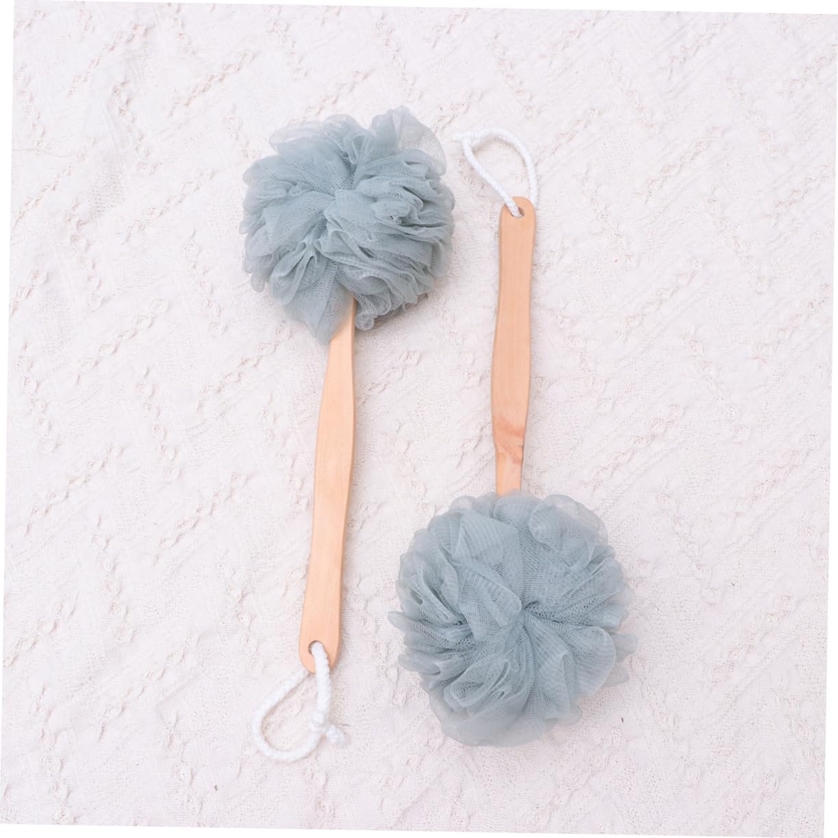 FRCOLOR 6pezzi Handle Wooden Bath Back Scrubber Brush for Easy Exfoliation and Massage Grey for Family Use