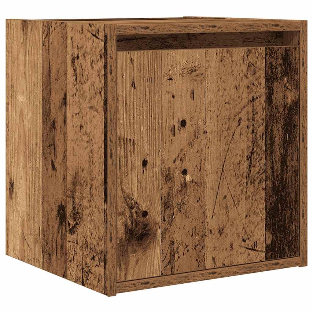 Comodino sospeso con spazio di archiviazione, comodino da parete per camera da letto, risparmio di spazio per il montaggio a parete, parete moderna in legno effetto legno anticato, parete con