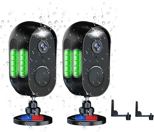 Cámaras de seguridad para el hogar al aire libre en interiores, cámaras de seguridad inalámbricas para exteriores, batería recargable WiFi, visión