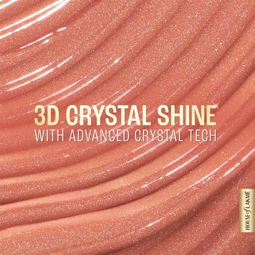 Image of Lakme Glitterati Lip Glaze, for Plump and Shiny Lips, with Vegan Collagen and Crystal Technology, Non-Sticky Formula, Glitter Infused, Delicious Coconut-Vanilla Scent, 302 Honey Haze 5ml