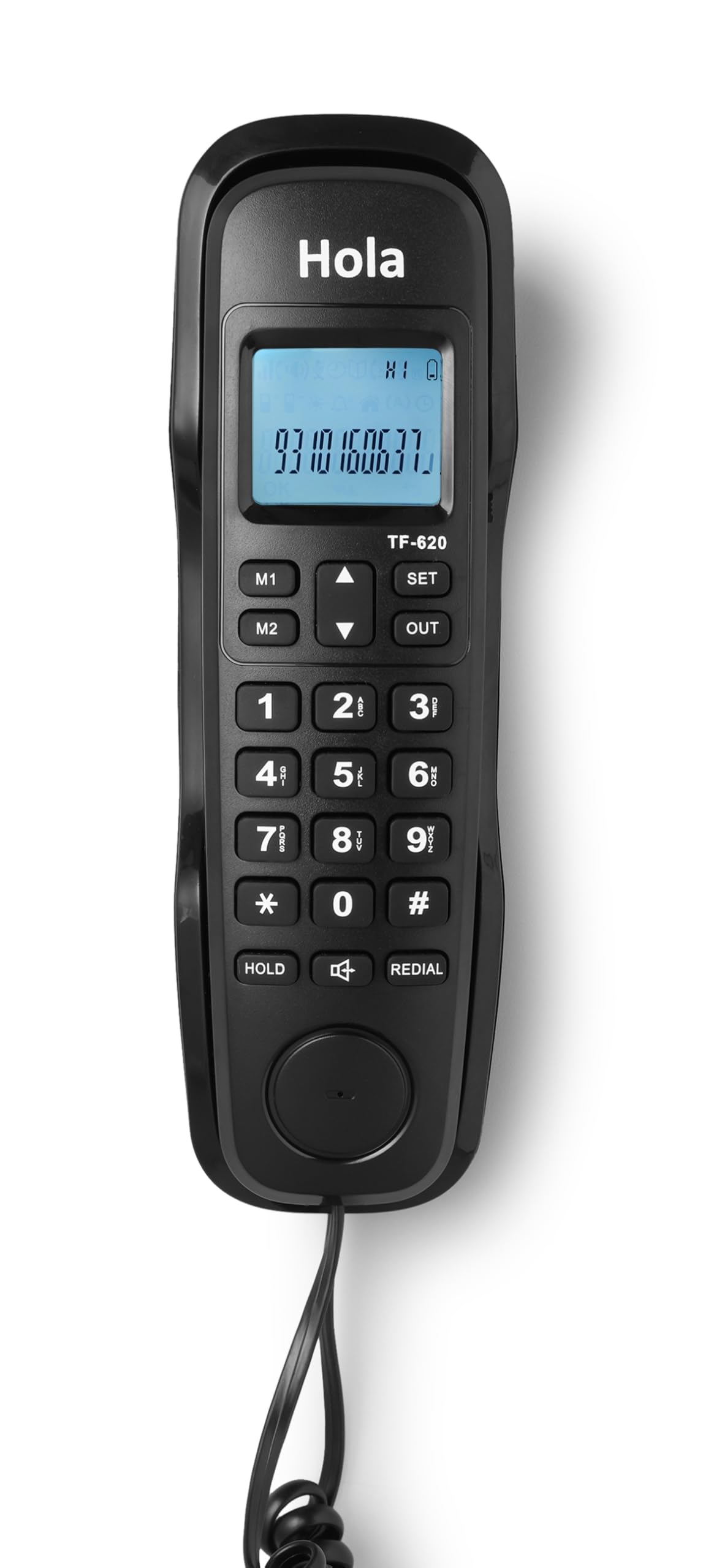 Hola TF 620 Slim Corded Caller ID Phone, Wall/Desk Mount