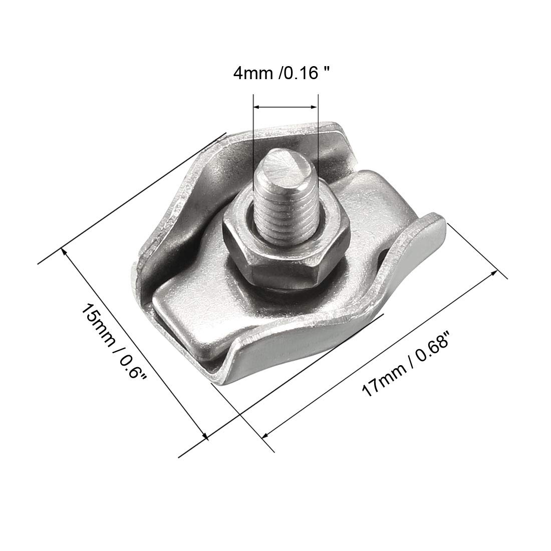 Morsetti Per Cavi In Acciaio Inox 304 - 5 Pezzi Con Chiave, Per Funi Da 1-1.5mm, Diametro 8mm