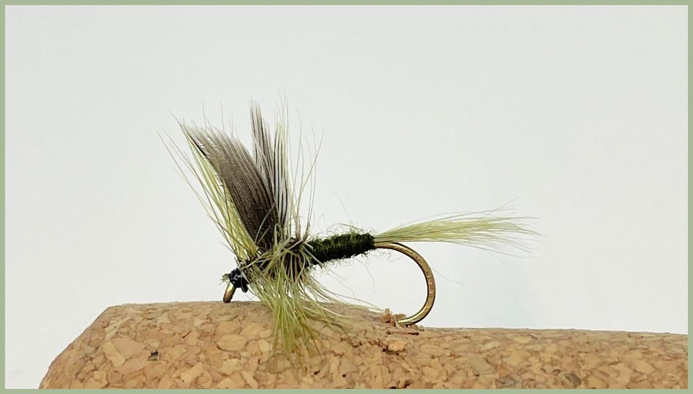 Dark Olive Dry Trout Flies, choice of size and quantity, (12, 16)