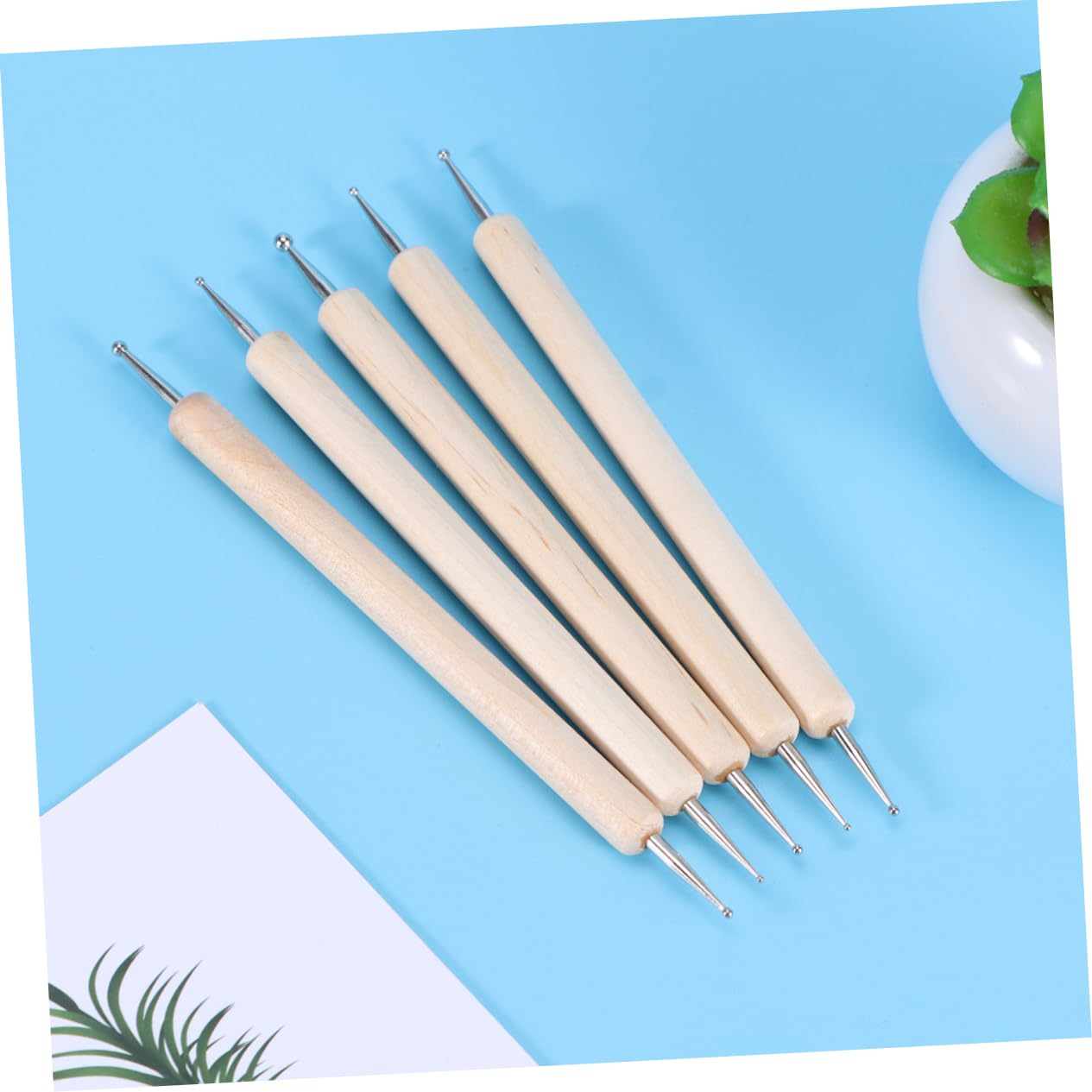 ARTIBETTER Leather Carving Tools 5pcs Embossing Pen Set Professional Leather Stamping Tools Double-Ended Design for DIY