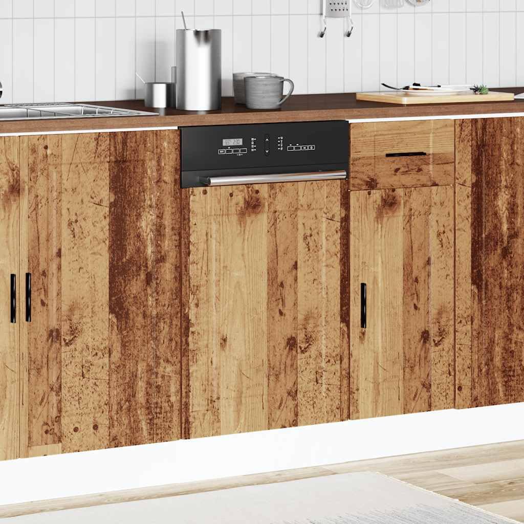 Geschirrspülerblende Porto Altholz-Optik 45x1,5x67 cm, Holzwerkstoff Küchenschrank für Spülmaschinenschutz, Pflegeleichtes Küchenzubehör