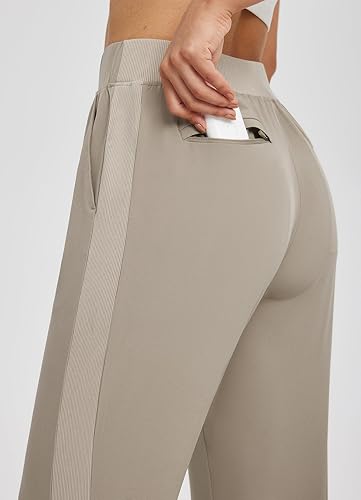 Miniatura 3 de BALEAF - Pantalones elásticos de viaje con bolsillos con cremallera, pantalones de golf y atléticos de cintura alta con FPU50+ para trabajo y uso