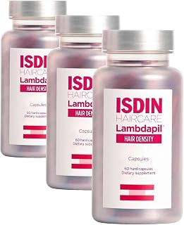 ISDIN Lambdapil Hair Density Capsules: Hair Thickening Vitamin Capsules for thinning Hair, 180 Capsules. 3-Month Supply
