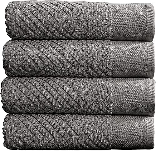 100% Cotton Soft Bath Towels Set | Quick Dry and Highly Absorbent, Textured Bath Towels 27" x 54" (4 Pack) - Thumbnail 2
