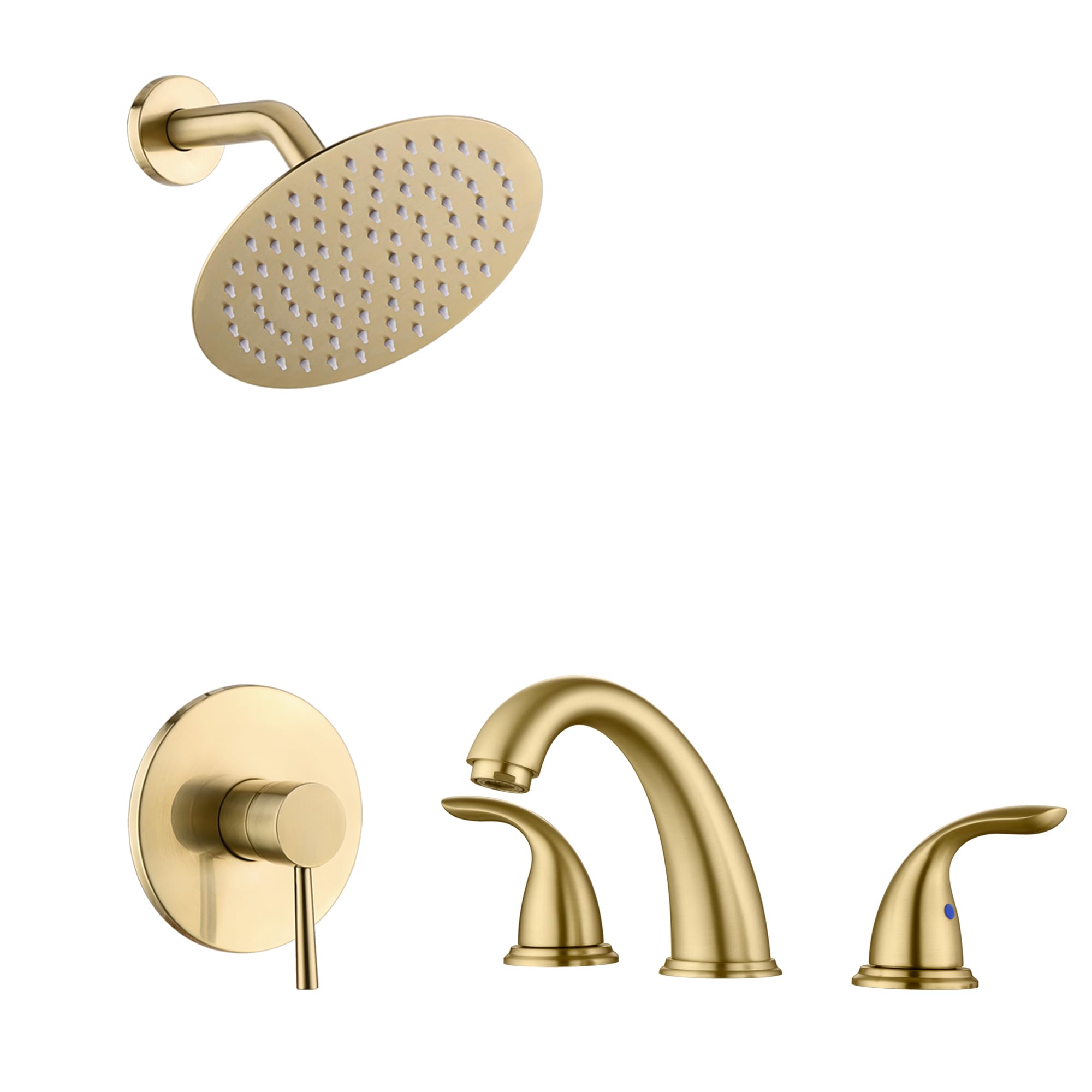 Hcfyauis Gold Shower Faucet S3221bgi + 8 Inch Widespread Bathroom Faucet S1423s-Bg