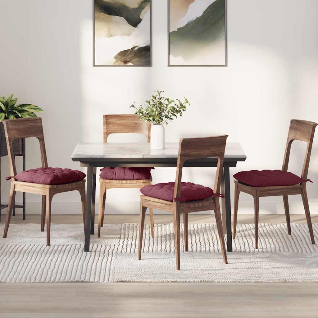 Coussin d'assise pour chaise en bois bordeaux fini le mal de dos avec ce lot de 4