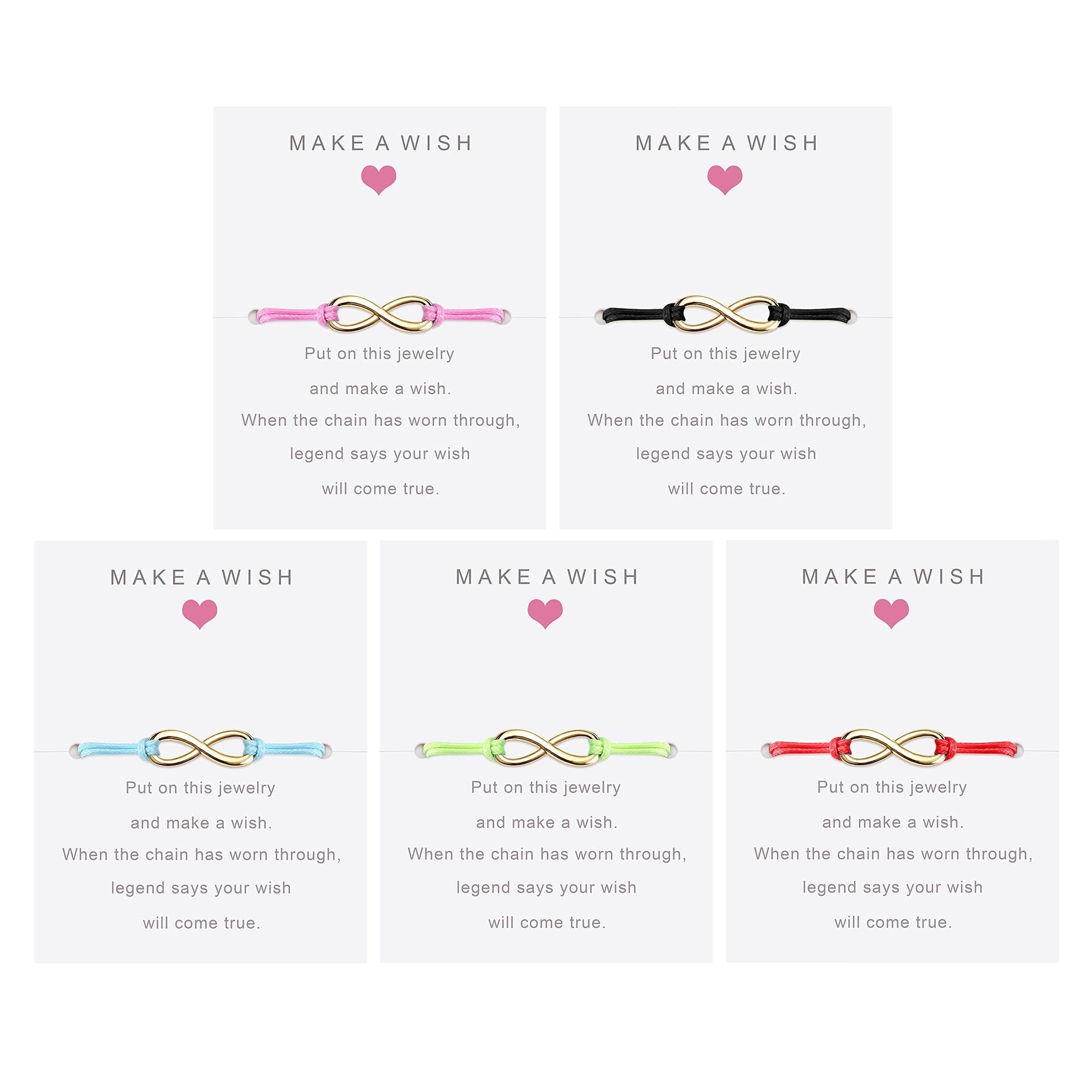 JeryWe5Pcs Friendship Bracelets for Men Women BFF Best Friend Bracelet Handmade Evil Eye Cross Heart Infinity Charm Wish Bracelet Adjustable Simple Cute Relationship Bracelets Gift