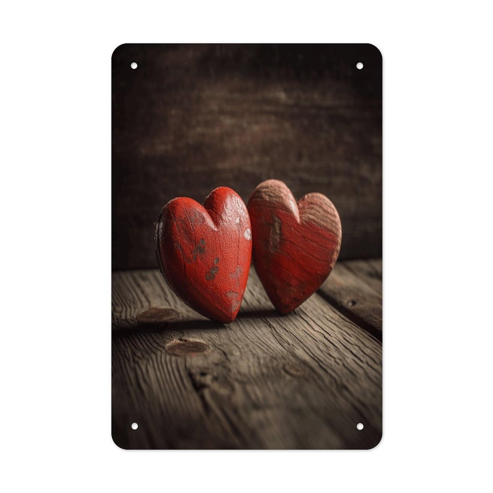 Btcowzrv Style Hand Drawn Heart Pattern Metal Tin Sign Wall Decor Hanging Plaque