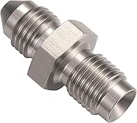 Vista 5 de Adaptador Conector de Ajuste de Manguera de Freno de Acero Inoxidable con Flare Invertido Macho 3AN a Macho 3/8-24