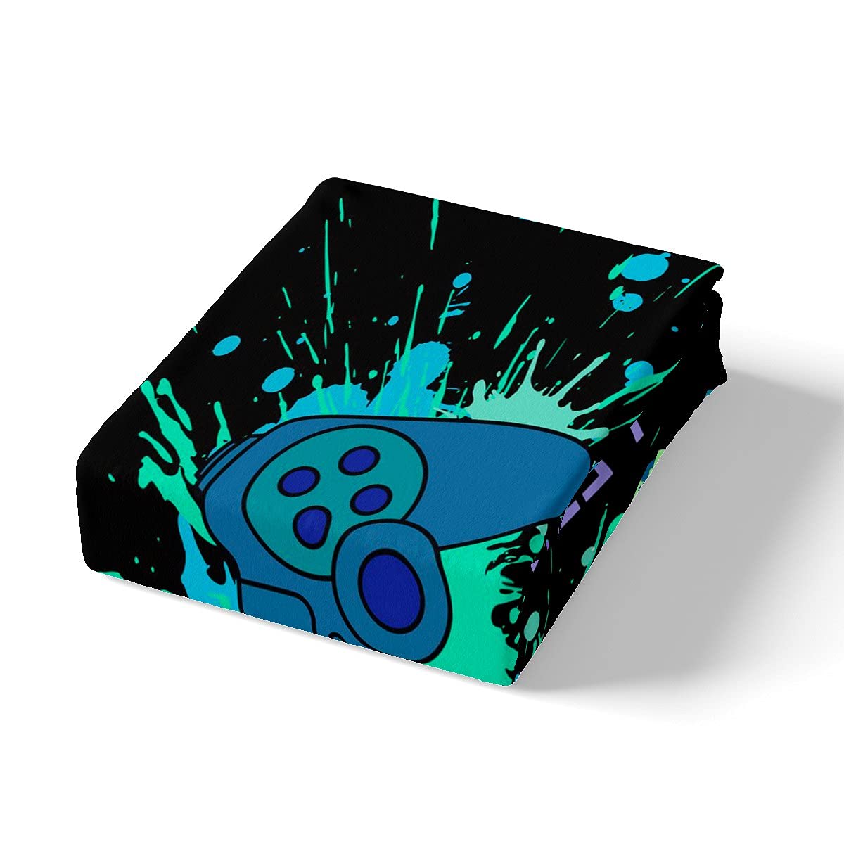 Juego de ropa de cama con botones modernos y coloridos para videojuegos, juego de ropa de cama y ropa de cama para niños, adolescentes, ropa de cama y ropa de cama Super King con 2 fundas de almohada