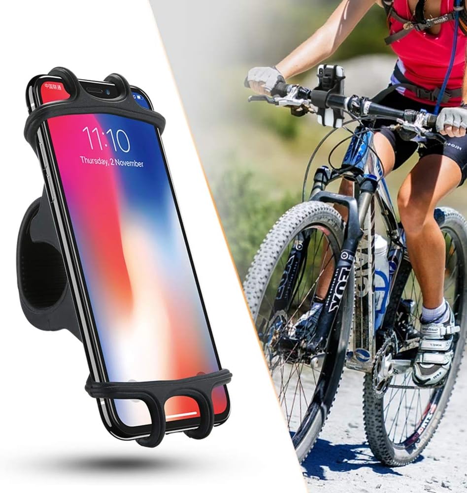 Handlebar Bicycle Mount Silicone Holder Bike Non-Slip Strap Shockproof Q7L Compatible with Samsung Galaxy Fold Alpha A9 A70 A6 A50 A20 A10e - Sonim XP8 XP3 - Sony Xperia 1 - Wiko Ride