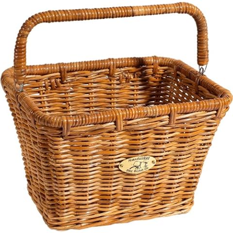 Nantucket Bicycle Basket Co. Cisco Dutch Rectangle Basket w/ Hooks Cover