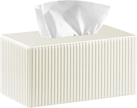 Larger Tissue Box Cover, Modern PU Leather Rectangular Facial Tissue Holder