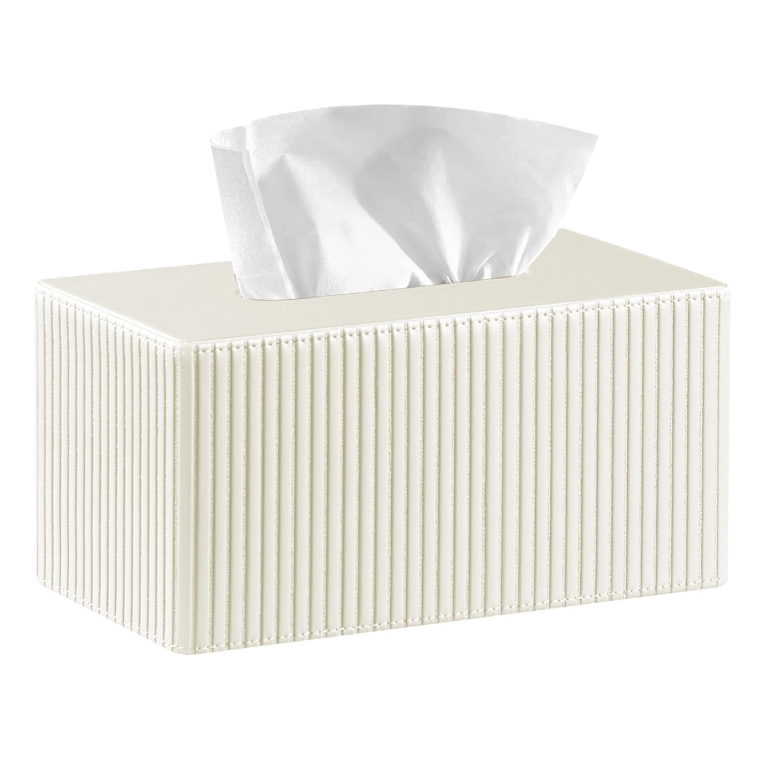 Larger Tissue Box Cover, Modern PU Leather Rectangular Facial Tissue Holder, Minimalist Tissue Organizer/Dispenser, Napkin Storage Box for Bathroom,