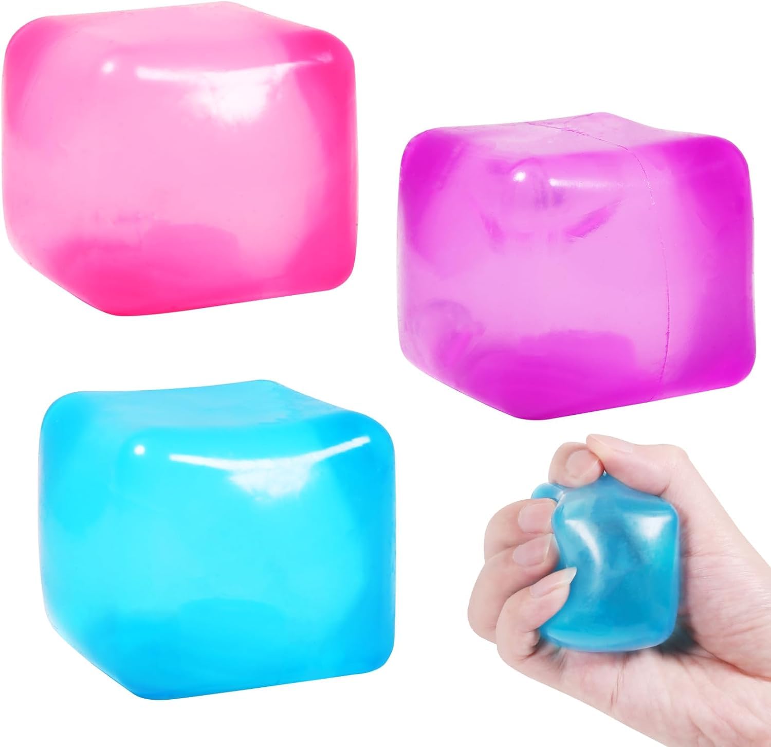 Stress Balls for Adults,Fidget Ice Cube,Sugar Ball Fidget Toys,Squishy Fidget Toys Stress Relief Sensory Balls Toys Squeeze Squishy Sugar Balls Toys for Boys Girls Age 3+