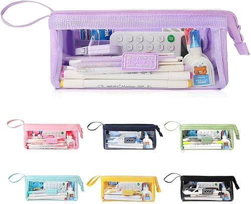 Miniatura 8 de iSuperb Estuche para lápices de gran capacidad, estuche organizador simple para adultos (amarillo) Amarillo,Negro,Azul,Verde,Azul